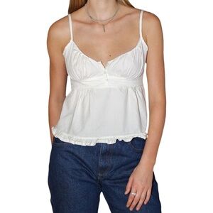 White Sleeveless baby doll Y2K tank Top! Size medium!